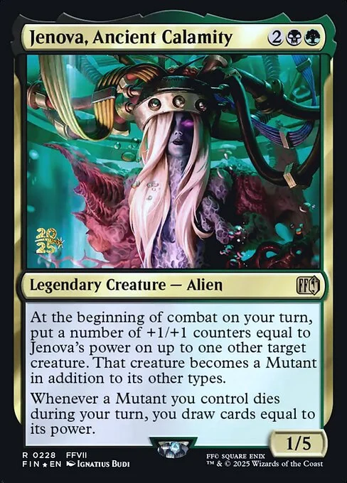 Jenova, Ancient Calamity, carta Magic di tipo Legendary Creature — Alien illustrata da Ignatius Budi