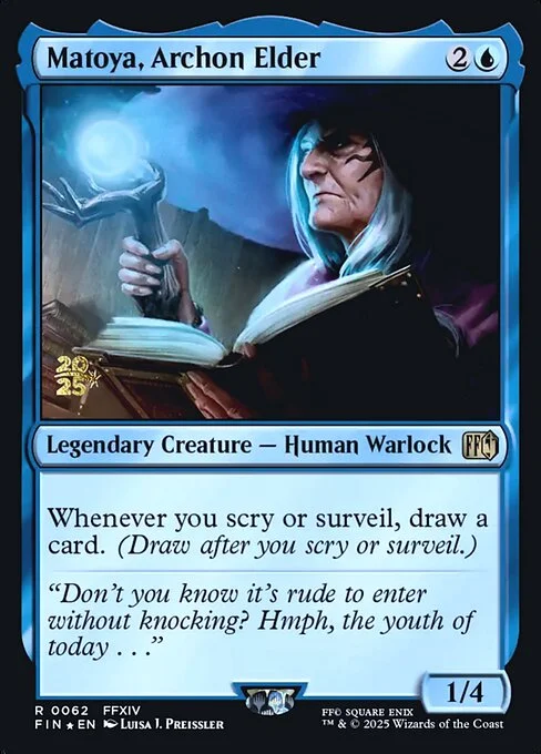 Matoya, Archon Elder, carta Magic di tipo Legendary Creature — Human Warlock illustrata da Luisa J. Preissler