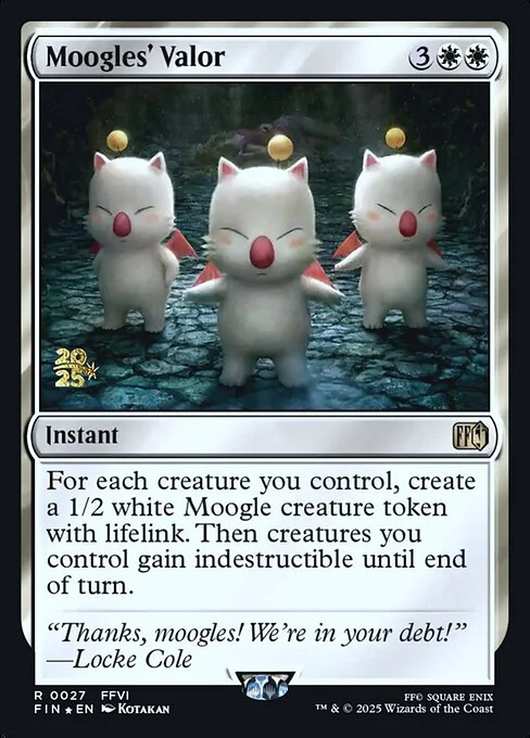 Moogles' Valor, carta Magic di tipo Instant illustrata da Kotakan