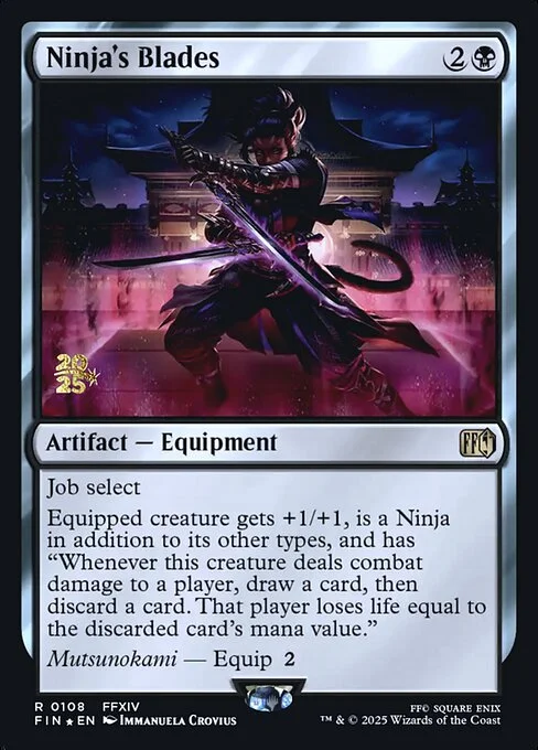 Ninja's Blades, carta Magic di tipo Artifact — Equipment illustrata da Immanuela Crovius