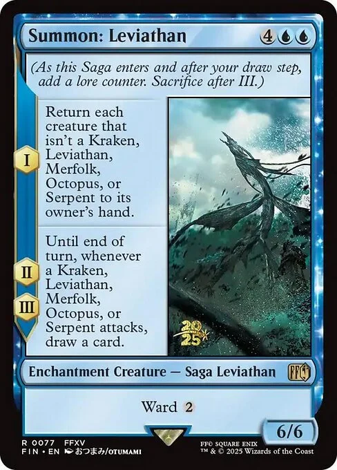 Summon: Leviathan, carta Magic di tipo Enchantment Creature — Saga Leviathan illustrata da OTUMAMI