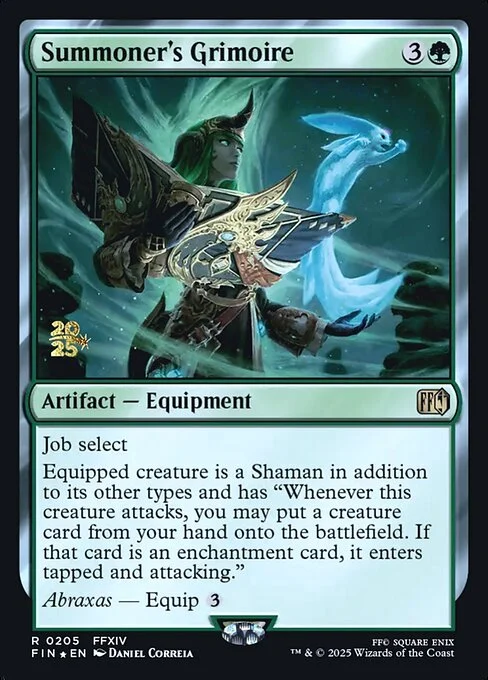 Summoner's Grimoire, carta Magic di tipo Artifact — Book Equipment illustrata da Daniel Correia