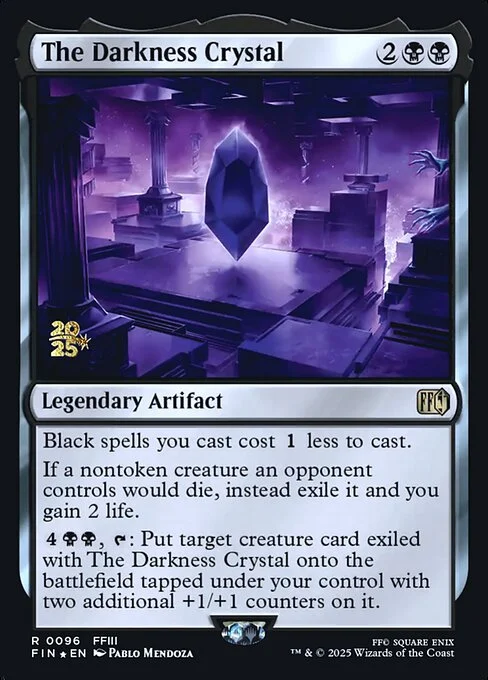 The Darkness Crystal, carta Magic di tipo Legendary Artifact illustrata da Pablo Mendoza