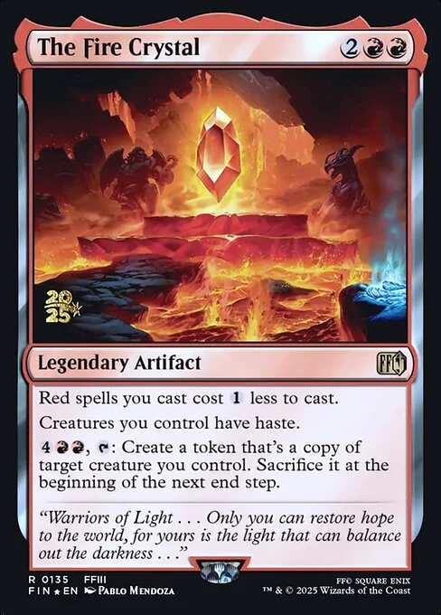 The Fire Crystal, carta Magic di tipo Legendary Artifact illustrata da Pablo Mendoza