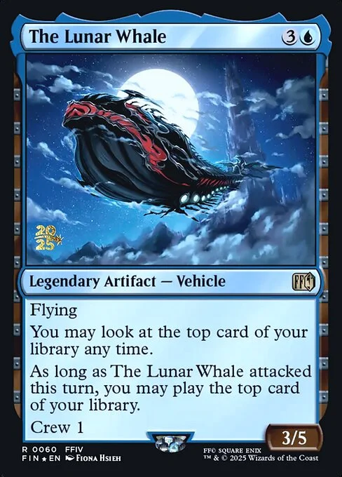 The Lunar Whale, carta Magic di tipo Legendary Artifact — Vehicle illustrata da Fiona Hsieh