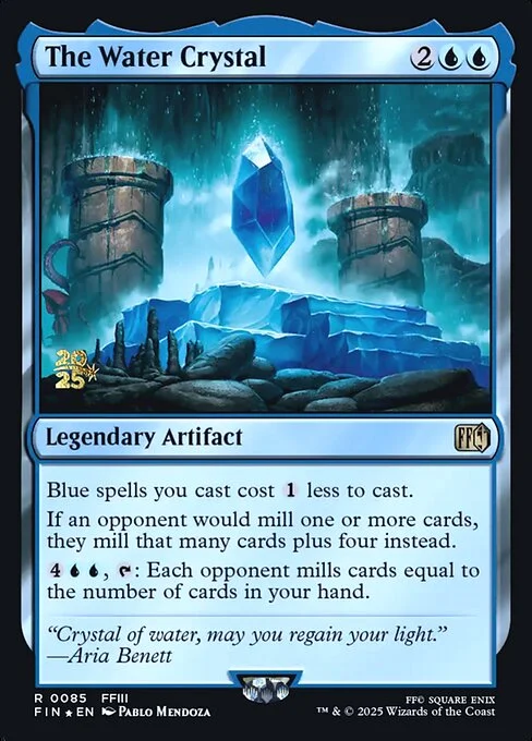 The Water Crystal, carta Magic di tipo Legendary Artifact illustrata da Pablo Mendoza