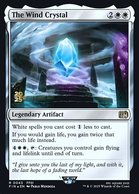 The Wind Crystal, carta Magic di tipo Legendary Artifact illustrata da Pablo Mendoza