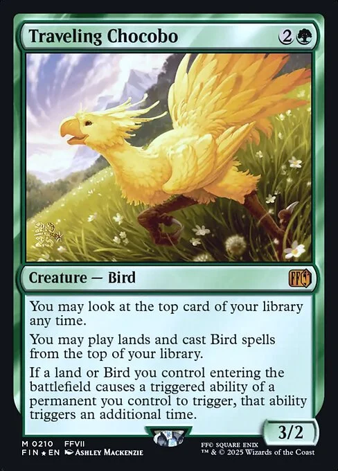 Traveling Chocobo, carta Magic di tipo Creature — Bird illustrata da Ashley Mackenzie