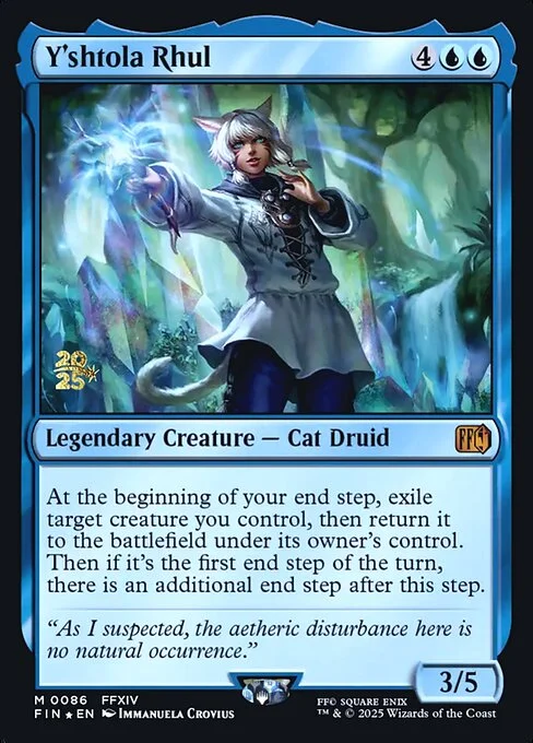 Y'shtola Rhul, carta Magic di tipo Legendary Creature — Cat Druid illustrata da Immanuela Crovius