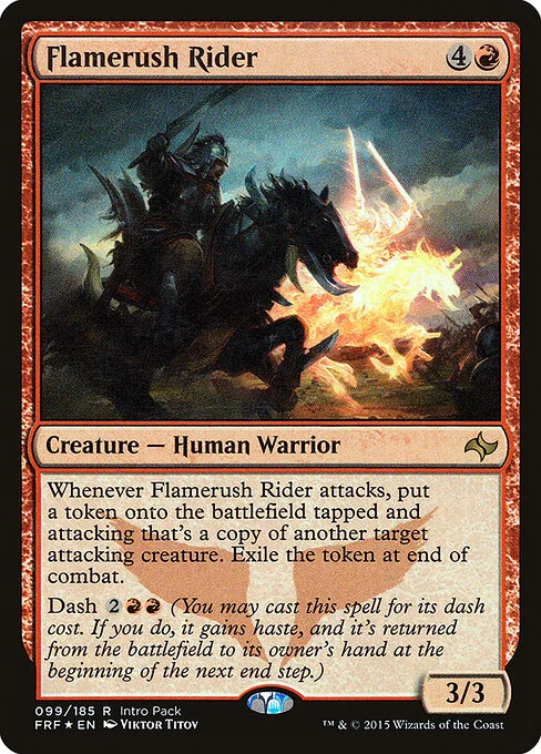 Flamerush Rider, carta Magic di tipo Creature — Human Warrior illustrata da Viktor Titov