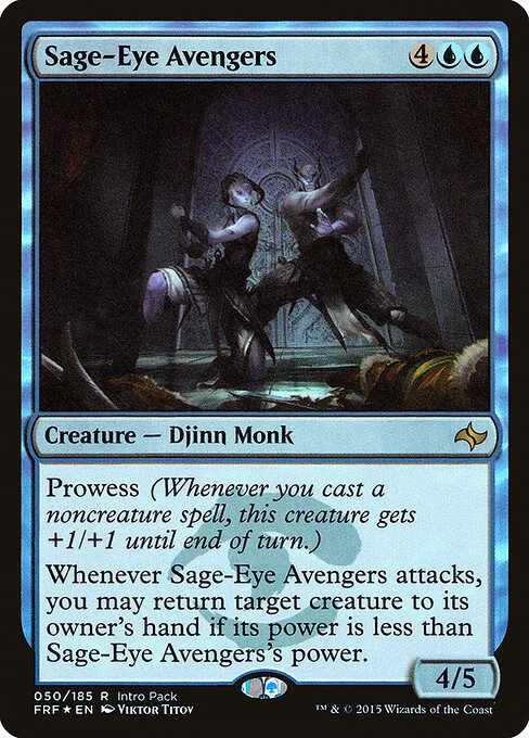 Sage-Eye Avengers, carta Magic di tipo Creature — Djinn Monk illustrata da Viktor Titov