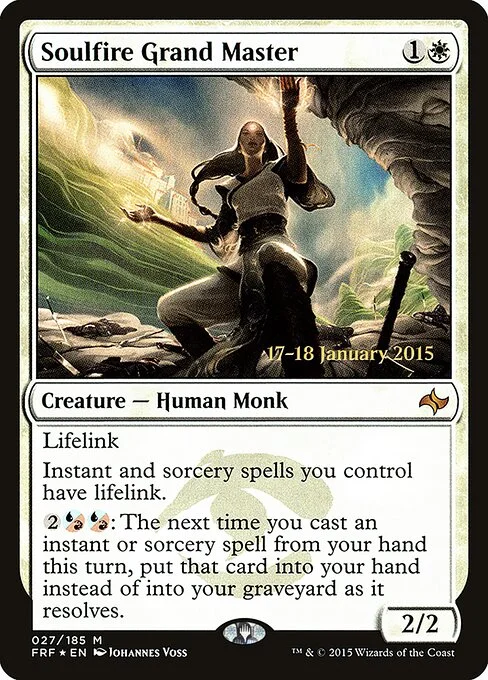 Soulfire Grand Master, carta Magic di tipo Creature — Human Monk illustrata da Johannes Voss