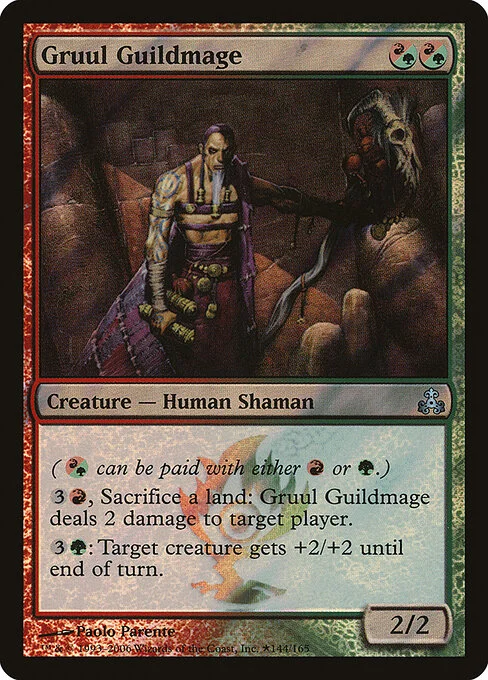 Gruul Guildmage, carta Magic di tipo Creature — Human Shaman illustrata da Paolo Parente