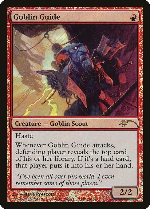 Goblin Guide, carta Magic di tipo Creature — Goblin Scout illustrata da Steve Prescott