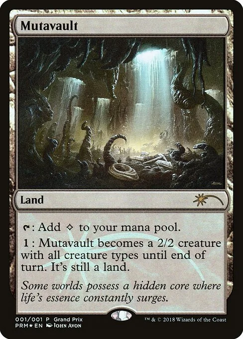 Mutavault, carta Magic di tipo Land illustrata da John Avon