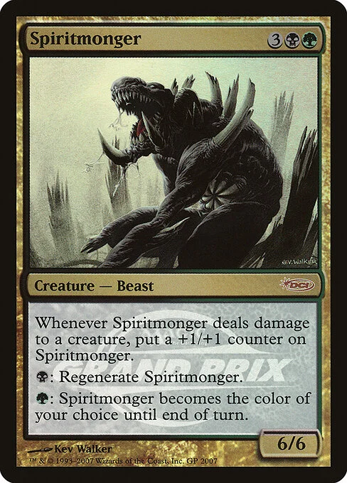 Spiritmonger, carta Magic di tipo Creature — Beast illustrata da Kev Walker