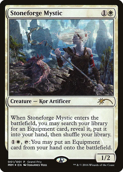 Stoneforge Mystic, carta Magic di tipo Creature — Kor Artificer illustrata da Johannes Voss