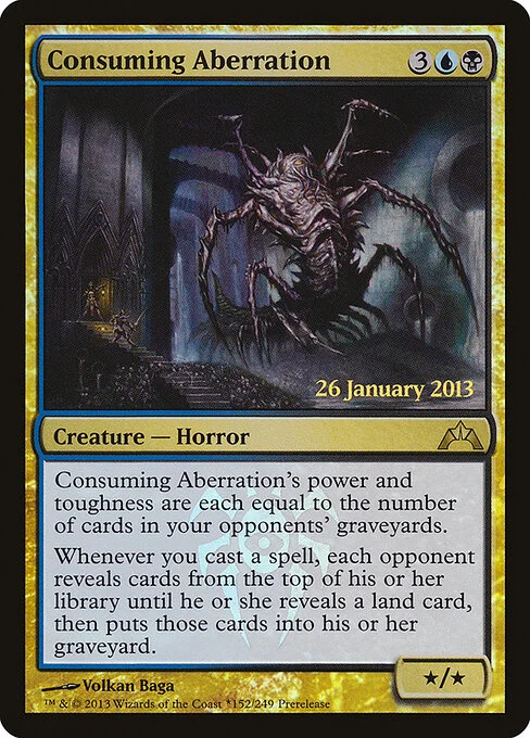 Consuming Aberration, carta Magic di tipo Creature — Horror illustrata da Volkan Baǵa