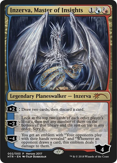 Inzerva, Master of Insights, carta Magic di tipo Legendary Planeswalker — Inzerva illustrata da Filip Burburan