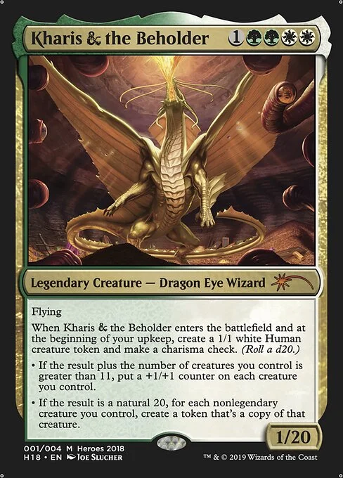 Kharis & The Beholder, carta Magic di tipo Legendary Creature — Dragon Eye Wizard illustrata da Joe Slucher