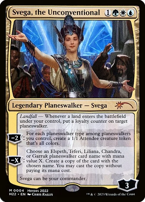 Svega, the Unconventional, carta Magic di tipo Legendary Planeswalker — Svega illustrata da Chris Rallis
