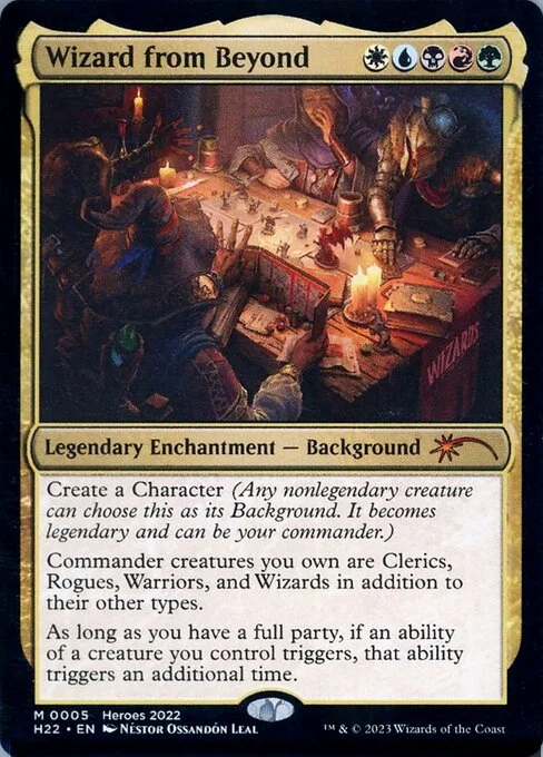 Wizard from Beyond, carta Magic di tipo Legendary Enchantment — Background illustrata da Néstor Ossandón Leal