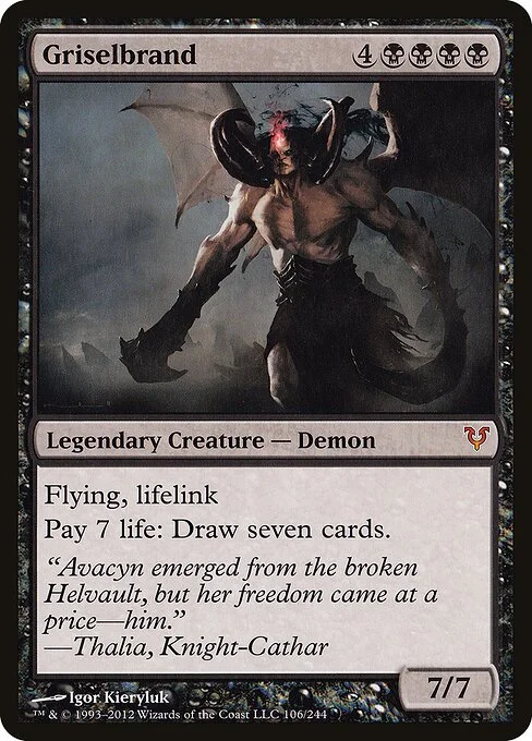 Griselbrand, carta Magic di tipo Legendary Creature — Demon illustrata da Igor Kieryluk