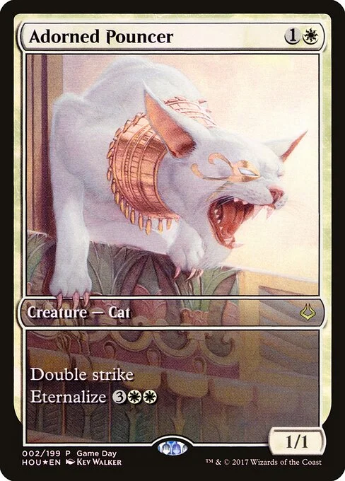 Adorned Pouncer, carta Magic di tipo Creature — Cat illustrata da Kev Walker