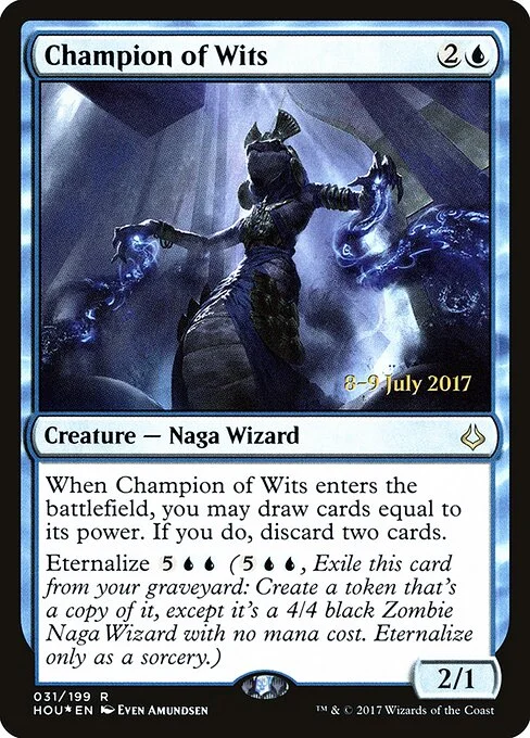 Champion of Wits, carta Magic di tipo Creature — Snake Wizard illustrata da Even Amundsen