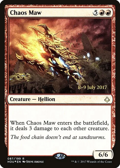 Chaos Maw, carta Magic di tipo Creature — Hellion illustrata da Steve Argyle