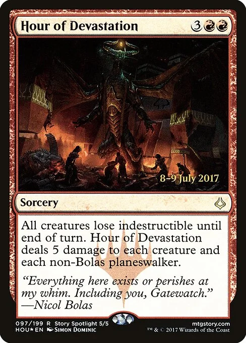 Hour of Devastation, carta Magic di tipo Sorcery illustrata da Simon Dominic