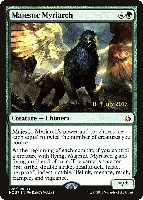 Majestic Myriarch, carta Magic di tipo Creature — Chimera illustrata da Randy Vargas