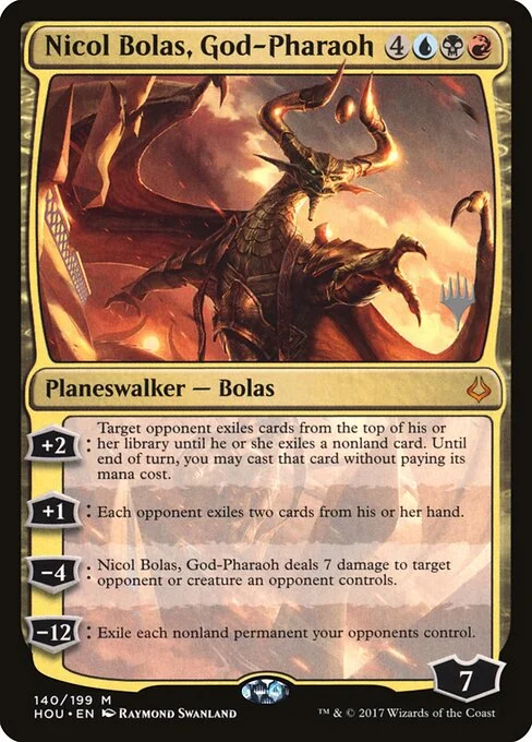 Nicol Bolas, God-Pharaoh, carta Magic di tipo Legendary Planeswalker — Bolas illustrata da Raymond Swanland
