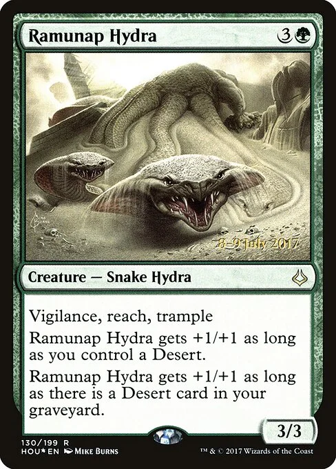 Ramunap Hydra, carta Magic di tipo Creature — Snake Hydra illustrata da Mike Burns