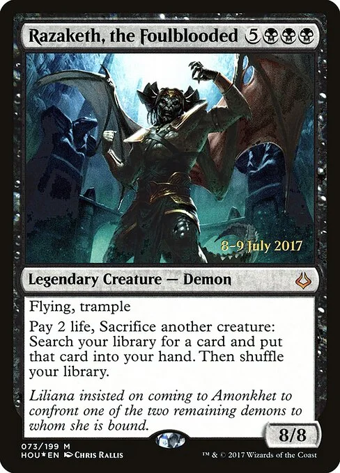 Razaketh, the Foulblooded, carta Magic di tipo Legendary Creature — Demon illustrata da Chris Rallis