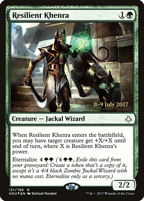 Resilient Khenra, carta Magic di tipo Creature — Jackal Wizard illustrata da Svetlin Velinov