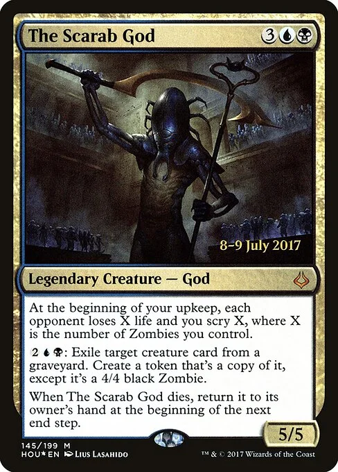 The Scarab God, carta Magic di tipo Legendary Creature — God illustrata da Lius Lasahido