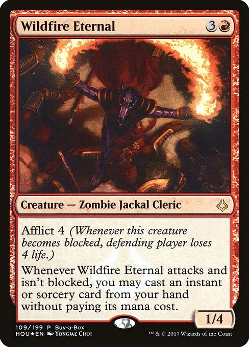 Wildfire Eternal, carta Magic di tipo Creature — Zombie Jackal Cleric illustrata da Yongjae Choi