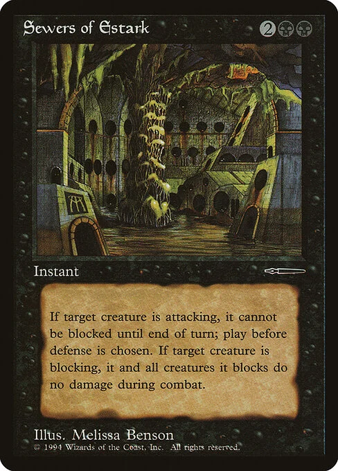 Sewers of Estark, carta Magic di tipo Instant illustrata da Melissa A. Benson