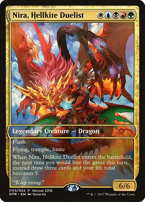 Nira, Hellkite Duelist, carta Magic di tipo Legendary Creature — Dragon illustrata da Yoichi Ito