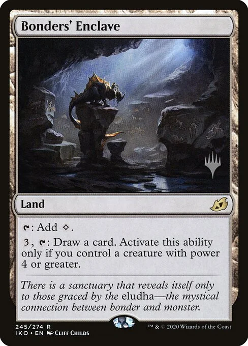 Bonders' Enclave, carta Magic di tipo Land illustrata da Cliff Childs