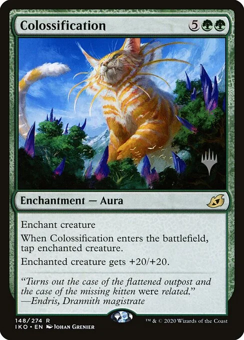 Colossification, carta Magic di tipo Enchantment — Aura illustrata da Johan Grenier