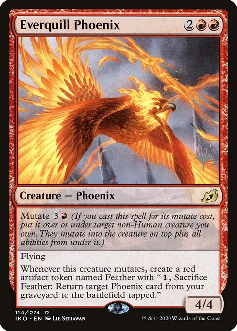 Everquill Phoenix, carta Magic di tipo Creature — Phoenix illustrata da Lie Setiawan