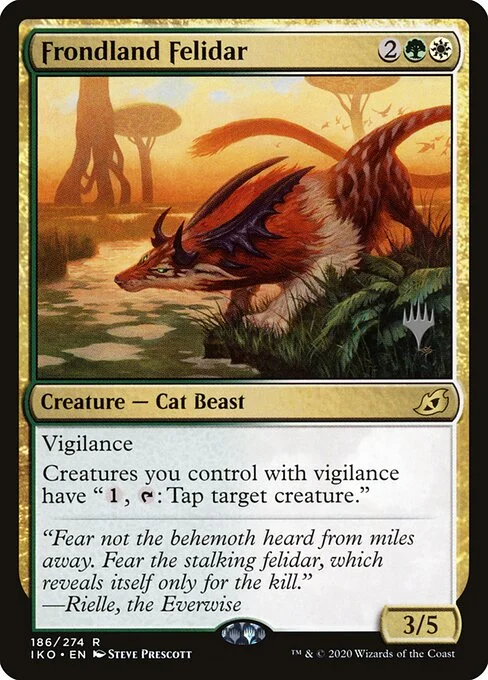 Frondland Felidar, carta Magic di tipo Creature — Cat Beast illustrata da Steve Prescott
