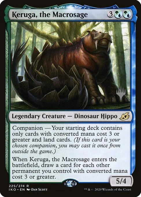 Keruga, the Macrosage, carta Magic di tipo Legendary Creature — Dinosaur Hippo illustrata da Dan Murayama Scott
