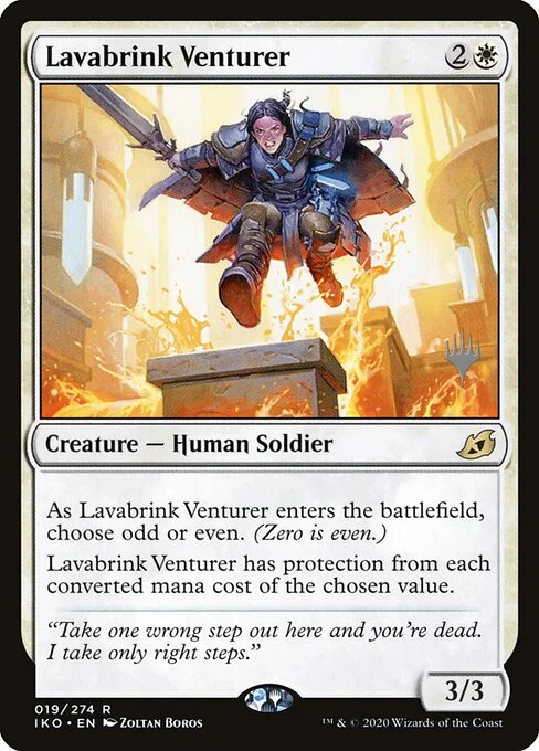Lavabrink Venturer, carta Magic di tipo Creature — Human Soldier illustrata da Zoltan Boros
