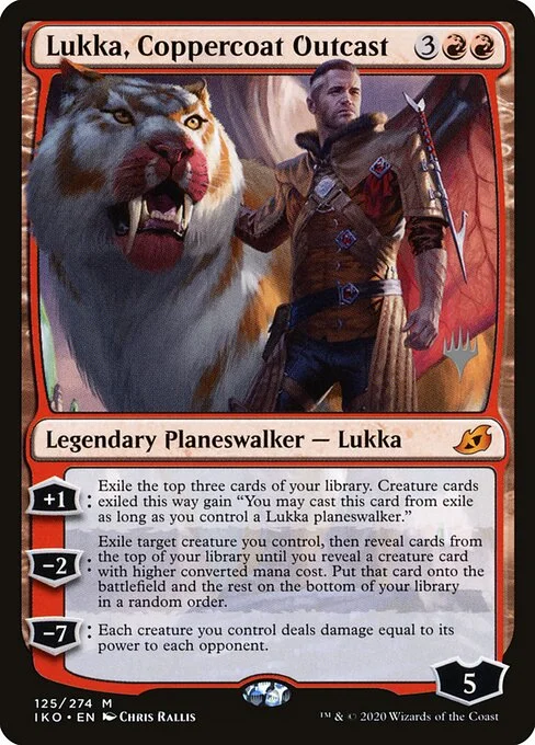 Lukka, Coppercoat Outcast, carta Magic di tipo Legendary Planeswalker — Lukka illustrata da Chris Rallis