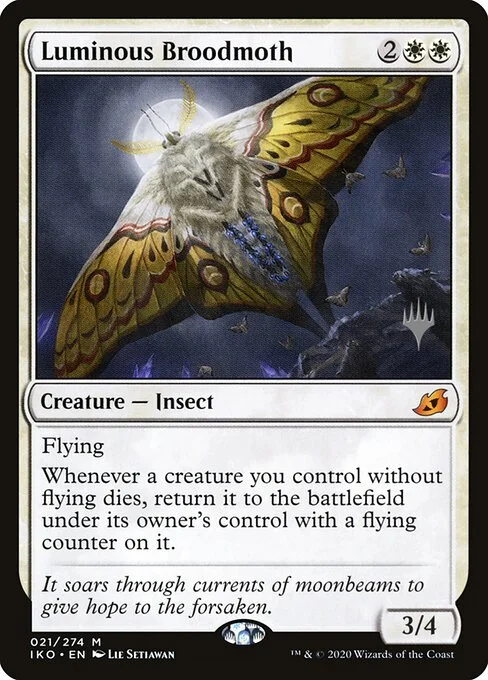 Luminous Broodmoth, carta Magic di tipo Creature — Insect illustrata da Lie Setiawan