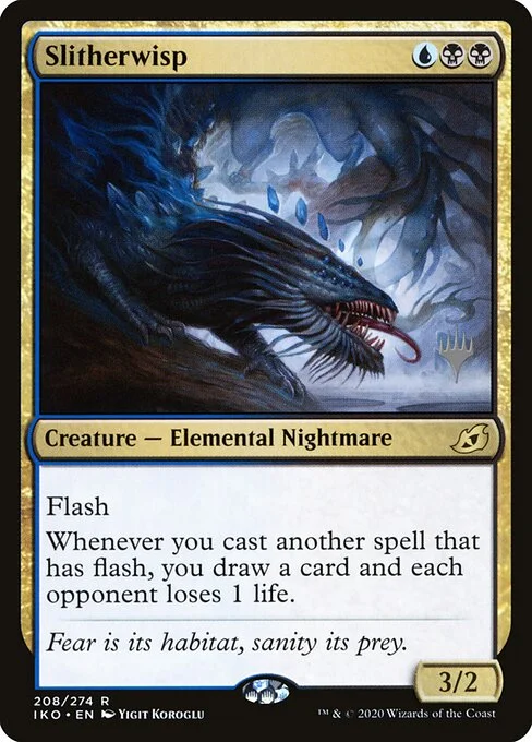 Slitherwisp, carta Magic di tipo Creature — Elemental Nightmare illustrata da Yigit Koroglu