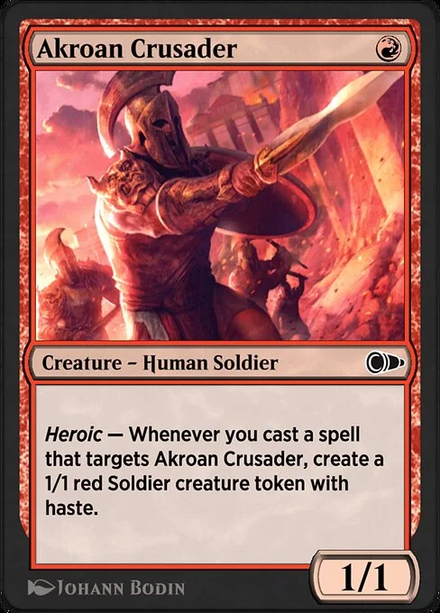 Akroan Crusader, carta Magic di tipo Creature — Human Soldier illustrata da Johann Bodin